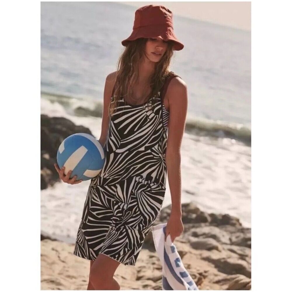 Free People Movement Hot Shot Zebra Printed Romper Small Slouchy Gorpcore